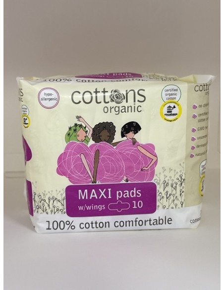 COTTONS COMPRESA MAXI REGULAR ALAS 10U